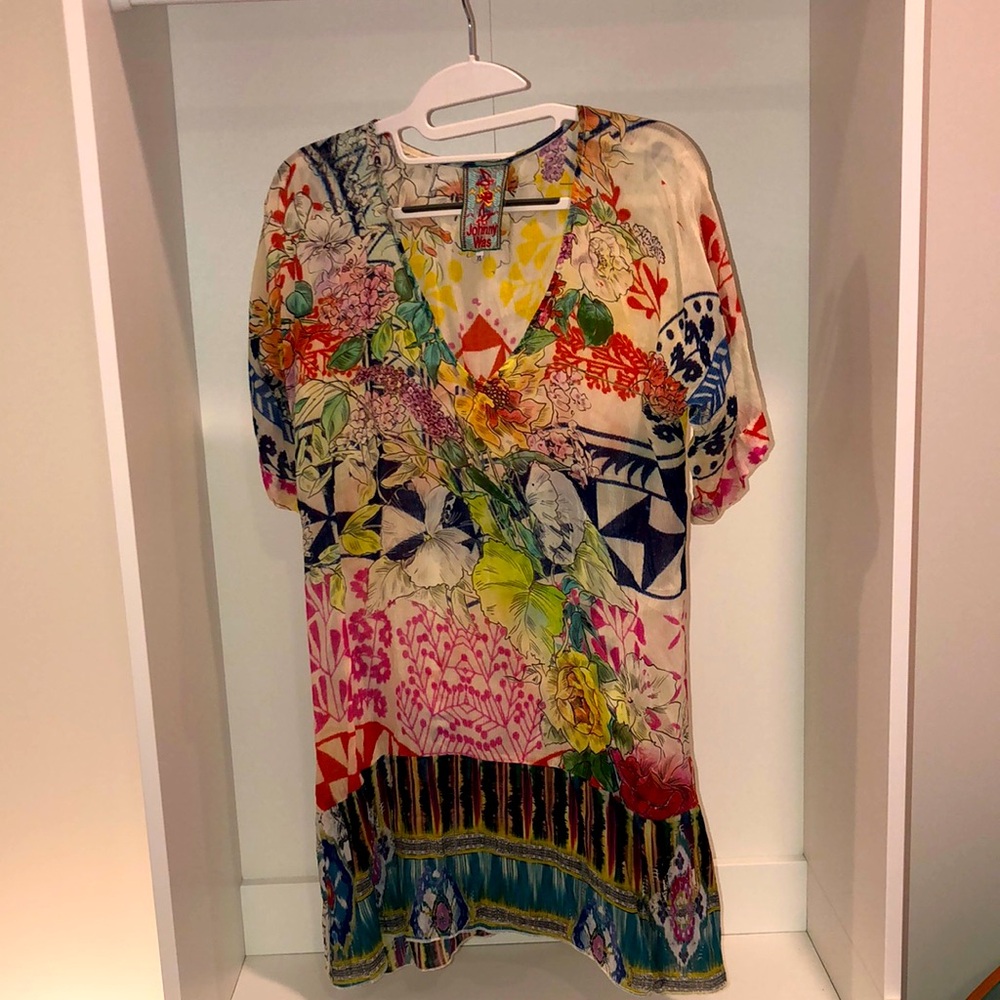 Johnny Was Floral Boho Floral Pattern Tunic X Small